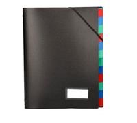 Carpeta liderpapel clasificadora polipropileno din a4 negra -portafirmas -12 departamentos - CS12