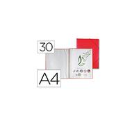 CARPETA LIDERPAPEL ESCAPARATE CON ESPIRAL 30 FUNDAS POLIPROPILENO DIN A4 ROJO