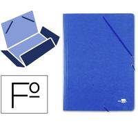 Carpeta liderpapel gomas folio 3 solapas carton prespan azul