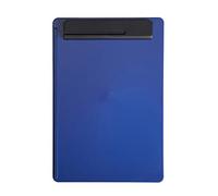 Carpeta Maul de plástico, resistente a los golpes, tamaño A4, con soporte de papel a la izquierda y portalápices, color azul y negro