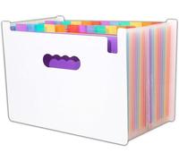 Carpeta organizadora A4 con 25 compartimentos, color blanco