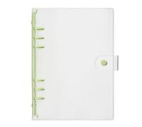 Carpeta transparente de hojas sueltas PVC, tamaño A5 y A6, for guardar archivos, 5 unidades para Documentos(Green-A5)