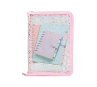 Carpeta transparente recargable para la escuela, carpeta transparente A5 | Libro de colección de calcomanías A5 con cremallera para tarjetas de diario, boletos, recibos, escuela, oficina