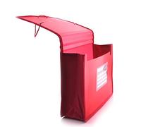 Carpeta XXL - Tamaño A5 con Fuelle de Tela de Gran Capacidad y Cierre de Gomas en Colores SUPRA (Rojo Supra)