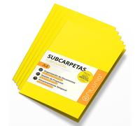 Carpetas de archivo de cartón, 180g, en varios colores, 50 unidades, color amarillo intenso "Ofituria"