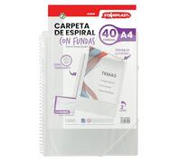 Carpetas de fundas con portada transaparente y personalizable con cierre de goma, espiral transparente tamaño A4 - Starplast. (40)
