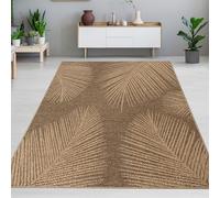 CARPETIA Alfombra Salón Dormitorio Alfombra de Interior y Exterior Resistente a la Intemperie en Color marrón Beige 160 x 230 cm