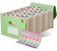 Carpetilla de archivo A4 de diseño natural, con 26 compartimentos, plegable, organizadora de documentos de yute, carpeta de salud de colores vibrantes, carpeta ecológica sin PVC, carpeta de salud resp