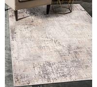 Carpeto Alfombra Salón 160x220cm Crema Abstracto Suave Suelo Radiante | Alfombra para Dormitorio Comedor Oficina Beige Fácil de Limpiar Resistente a Detergentes Pelo Corto Sintético Moderno Vistoso