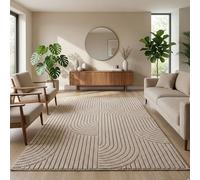 Carpetsale24 Alfombra 160x230 cm Beige Diseño Boho Bou ucle Estilo Escandinavo Moderna Suave Resistente Fácil de Limpiar para Salón Zona Sofá Comedor Dormitorio Cocina