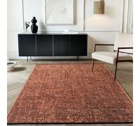Carpetsale24, Alfombra Algodón Chenille Terracota 200x290 cm Lavable, Estilo Boho, Vintage Kelim, Pelo Corto, Antideslizante, Suave, Monocromático Mélange, para Sala, Dormitorio, Oficina y Cocina