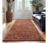 Carpetsale24, Alfombra Runner Algodón Chenille Terracota 80x250 cm Lavable, Estilo Boho, Vintage Kelim, Pelo Corto, Antideslizante, Suave, Monocromático Mélange, para Cocina, Dormitorio y Pasillo
