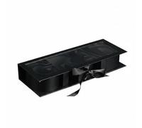 CarpNettore Estuche Festivo de Embalaje Caja para Obsequios de Graduación Organizador Troquelado Florero Rellenable Recipiente en Cartón Pulido Acabado Moderno, Negro, 43.5 15.3 6.8CM