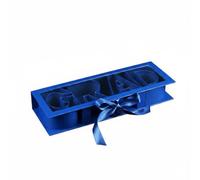 CarpNettore Estuche Festivo de Embalaje Caja para Obsequios de Graduación Organizador Troquelado Florero Rellenable Recipiente en Cartón Pulido Acabado Moderno, Azul, 43.5 15.3 6.8CM