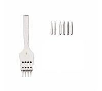 CarpNettore Herramienta Punzón Mano para Marroquinería con Cuerpo Metálico y Dientes smontables para Perforar y Materiales Similares en Talleres Caseros, 4MM 4 Dientes