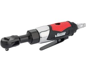 Carraca neumática ViGOR V5674 I herramienta neumática con 35,2 Nm de par, salida: cuadrado 6,3 mm, 240 rpm, baja vibración con función de conmutación y mango aislante del frío