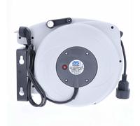 Carrete automático de cable de 15 metros, enrollador de extensión, cable H05VV-F 3G1.5, uso interior, grado de protección IP20