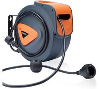 Carrete automático para cables – Bobina de cable eléctrico – Organización del taller – Giratorio de 180 grados – 20 metros – Negro