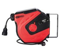 Carrete de cable eléctrico - Carrete de extensión - 15 metros - Montaje en pared - 3 x 2,5 mm² - Rojo