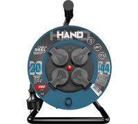 Carrete de cable HAND PRO, 20 metros, 4 enchufes, 230V, IP44, cable H05RN-F, 3x1,5 mm²
