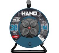Carrete de cable HAND PRO, 30 metros, 4 enchufes, 230V, IP44, cable H05RN-F, 3x1,5 mm²