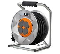 Carrete de cable para obra, IP44, 4 enchufes, 16 A, 3 G2,5 mm² - 35 metros