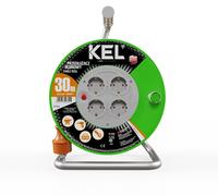 Carrete de cable Plastrol, línea STANDARD, con enchufe SCHUKO; 4 enchufes de 2 polos + toma de tierra; grado de protección IP20; 10A; cable H05VV-F; sección de cable 3x1,5; longitud 30 metros; color n