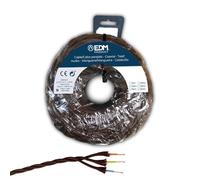 Carrete de Cable Textil Trenzado H05VV-F 3G 1,50 mm² marrón, 25 m, Ideal para Conexiones eléctricas seguras y duraderas.