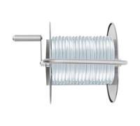 Carrete de manguera, capacidad de 40 m, 27,5 x 20 x 43 cm, acero inoxidable, plateado, montaje en pared, montaje en suelo, enrollador de manguera, caja de manguera, tambor para jardín, terraza y