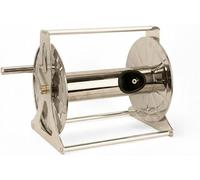 Carrete de manguera de acero inoxidable, carro de manguera, enrollador de manguera para jardín, soporte para manguera, resistente a la intemperie, para mangueras de hasta 100 metros, ideal para un rie