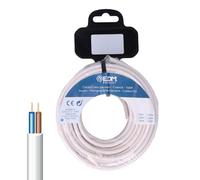 Carrete de manguera tubular H05VV-F 2 x 2,50 mm², 20 m, para riego y abastecimiento eléctrico en exteriores.