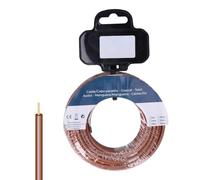 Carrete eléctrico 25 m, cable H07Z1-K 4,00 mm² marrón, ideal para instalaciones eléctricas y conexiones seguras.