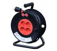 Carrete para bricolaje, con 4 enchufes, cable H05VV-F3G1.5MM2, 25 metros, con certificación NF y CE - VELAMP - REEL-FR-25