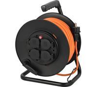Carrete para cable exterior - Carrete para suministro eléctrico en jardín - Suministro de energía - Resistente al calor - 40 metros - Negro