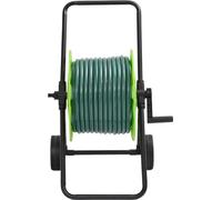 Carrete para manguera vidaXL con 30 metros de manguera de PVC, color verde