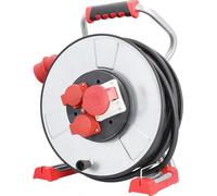 Carrete profesional BACHMANN IronCoat con cable CEE, 2 tomas CEE7/3, 1 toma CEE 16A/400V