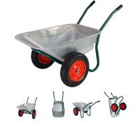 Carretilla De Jardín 2 Ruedas 100 Litros 160KG Con Rueda De Goma Sólida