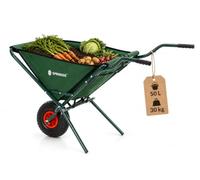 Carretilla de jardín 50L Plegable de Tela Oxford con Ruedas Springos | Tela Oxford resistente, estructura de acero y 3 bolsillos prácticos para jardinería y transporte