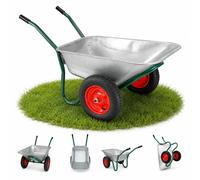 Carretilla De Jardín Carretilla De Dos Ruedas Galvanizada 100L 160Kg