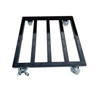 Carretilla de mano portátil, 50 kg de capacidad, rodillo de transporte de acero con freno, diseño antioxidante, ruedas de nailon, 6 ideales para mover objetos pesados, color negro, 50 x 50 cm