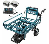 Carretilla eléctrica de ruedas Makita DCU180 con chasis tubular y batería 5Ah/18V(2x18v)