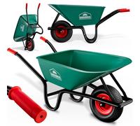 GARDEBRUK Carretilla de Jardín 100L Carga 250Kg | Neumático Aire, Llanta Acero, Todoterreno, Cubeta Polipropileno Resistente, Uso Flexible, Transporte Materiales