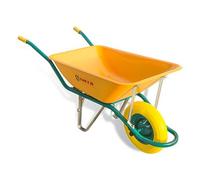 Theca Carretilla de obra 90 L amarilla con rueda impinchable