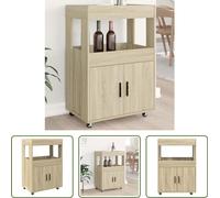 Carrito bar Living Store, Sonoma roble, 60x39,5x89 cm, material de madera