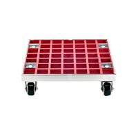 Carrito Cuadrado Resistente for Plantas con Ruedas de Bloqueo, Soportes for Plantas rodantes for Exteriores con Ruedas, Plataforma rodante for Mover macetas for Mover Plantas en macetas (Color : Red