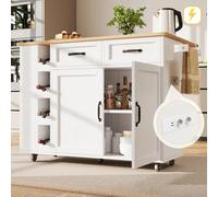 Carrito de cocina - Carro de servicio - Carrito de cocina - Mueble de cocina - Carrito de almacenamiento - Panel lateral plegable
