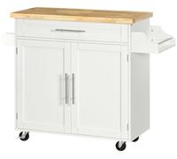 Carrito de cocina HOMCOM, con ruedas, para servir, tipo carro, color blanco