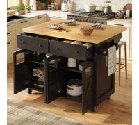 Carrito de cocina STILVORA con cajones, isla de cocina, aparador tipo buffet con frenos y estantes ajustables, armario de cocina para comedor, sala de estar y cocina, color