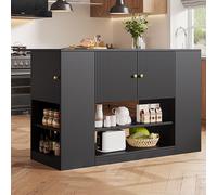 Carrito de cocina STILVORA con superficie de trabajo, aparador tipo buffet y isla de cocina independiente, con cajones, mueble de cocina tipo aparador para cocina y comedor, color