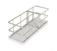 Carrito de fregadero de encimera con bandeja de drenaje de acero inoxidable | Organizador multiusos con diseño de secado rápido que evita la acumulación de agua y mantiene las encimeras secas